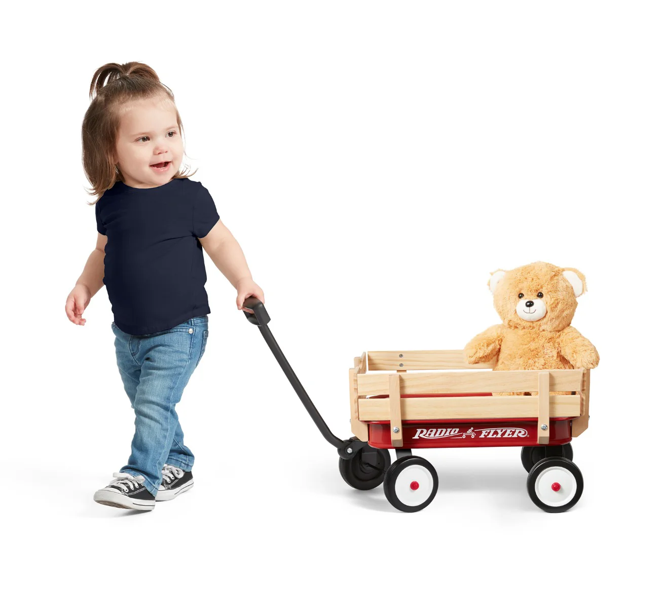 My 1st Steel & Wood Wagon with Teddy Bear - Image 2