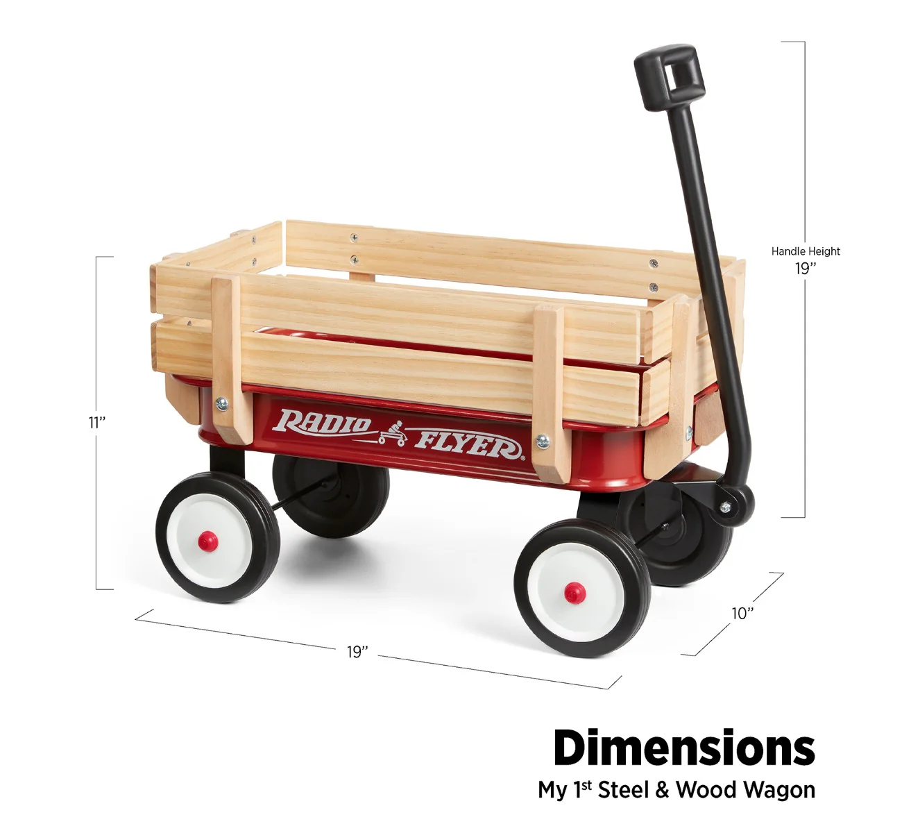 My 1st Steel & Wood Wagon with Teddy Bear - Image 4